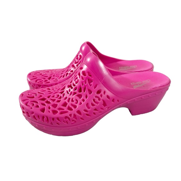 Dansko Pippa Pink Clogs Womens Size 40 9.5-10 Molded Laser Cut - Picture 10 of 10